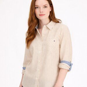 Size Small Petite - Tommy Hilfiger striped button-down shirt